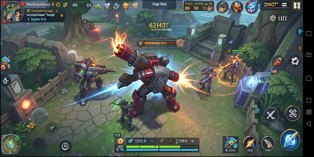 Screenshot gameplay <strong>62HOT</strong> menampilkan aksi pertempuran strategi yang seru.