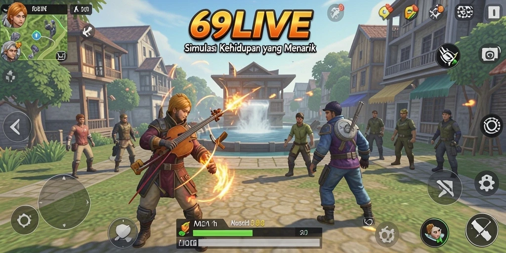 Tampilan gameplay menarik di 69LIVE dengan interaksi sosial yang kaya.