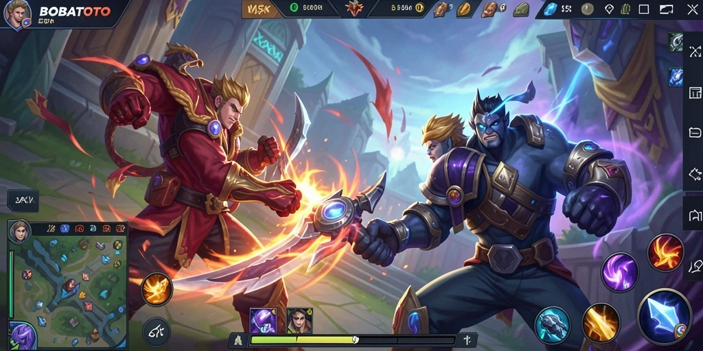 Gameplay seru BOBATOTO dalam pertarungan MOBA.