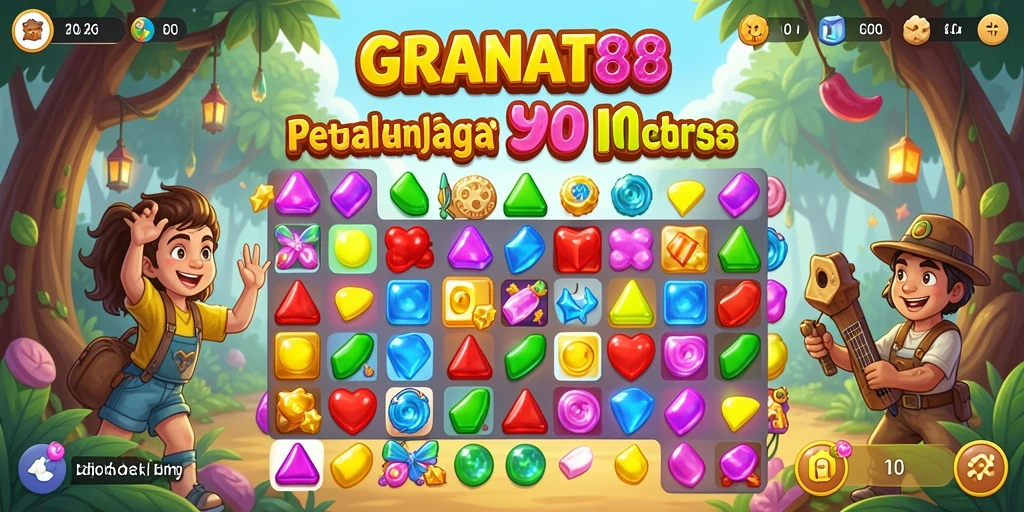 Tampilan menarik dari gameplay Match-3 di GRANAT88.