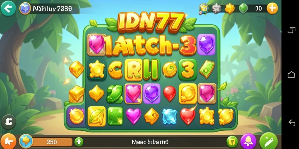 Screenshot gameplay IDN777 yang menampilkan aksi Match-3 yang seru.