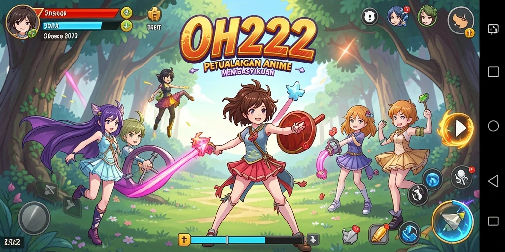 Screenshot utama menampilkan aksi pertarungan karakter Anime yang seru.