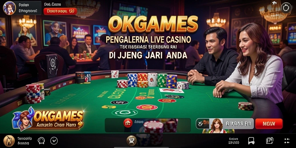 Tampilan gameplay Live Casino yang mendebarkan dan interaktif di OKGAMES.