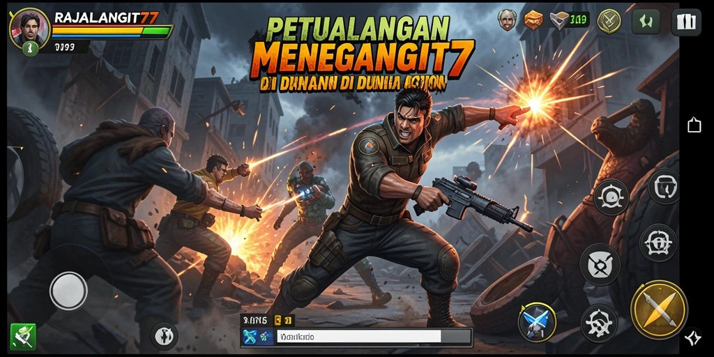 Tampilan aksi seru dalam gameplay RAJALANGIT77 yang menegangkan.