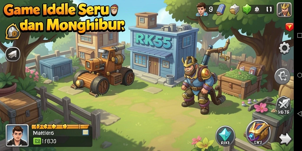 Gameplay RK55 yang menarik dengan fitur Idle yang menyenangkan.