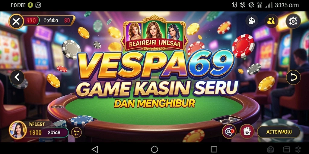 Tangkapan layar VESPA69 menampilkan suasana kasino yang mendebarkan.